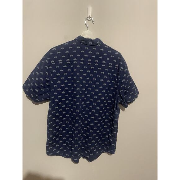 Crown & Ivy Shirt Blue And White Bicycle XL Button Up Short Sleeve - Picture 4 of 5